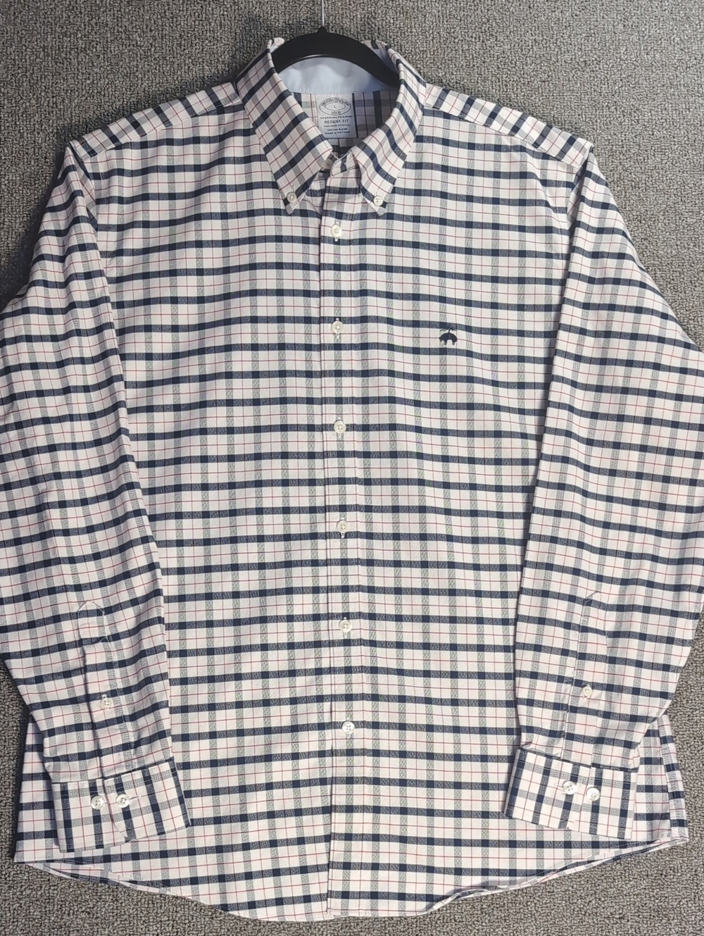 Brooks Brothers Regent Fit Non-Iron Stretch Check Button Down Shirt Large